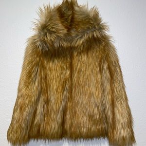 Zara Faux Fur Zip Up Hoodie